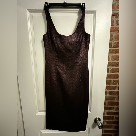 Milly Pink Lurex Bodycon Cora Scoop Sheath Dress - Picture 3 of 6